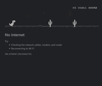google chrome's no internet dinosaur game