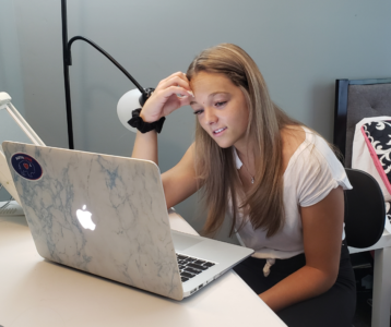 a girl annoyed the internet isn't working