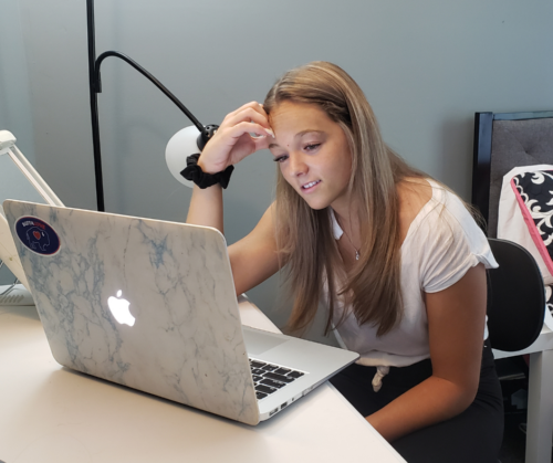 a girl upset because there is no wifi