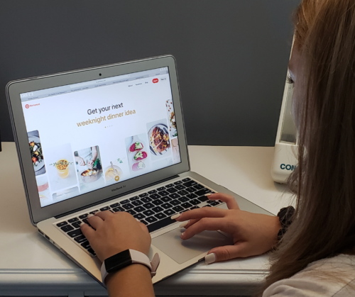a girl browsing on pinterest